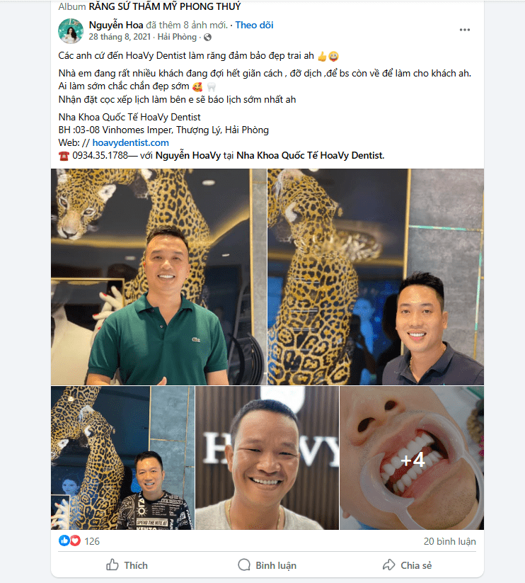 Nụ cười của khách hàng nam khi đến với Nha khoa Hoa Vy Dental Hải Phòng